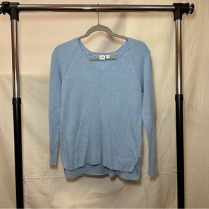 Gap Long Sleeve Sky Blue Vee Neck Sweater |Size M